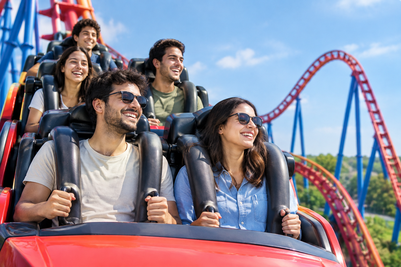 Roller coaster at a theme park